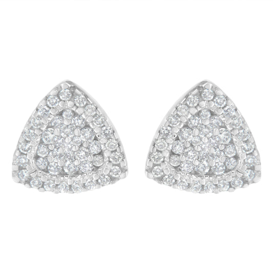 14K White Gold 1/2 cttw Trillion Shaped Diamond Stud Earrings (H-I Clarity, SI2-I1 Color)