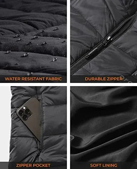2026 Updated Version Two-touch 15Heat Zones LED Controller Heated Vest For Men & Women With Battery Pack