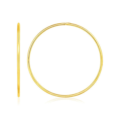 Endless Hoop Style Earrings in 14K Yellow Gold