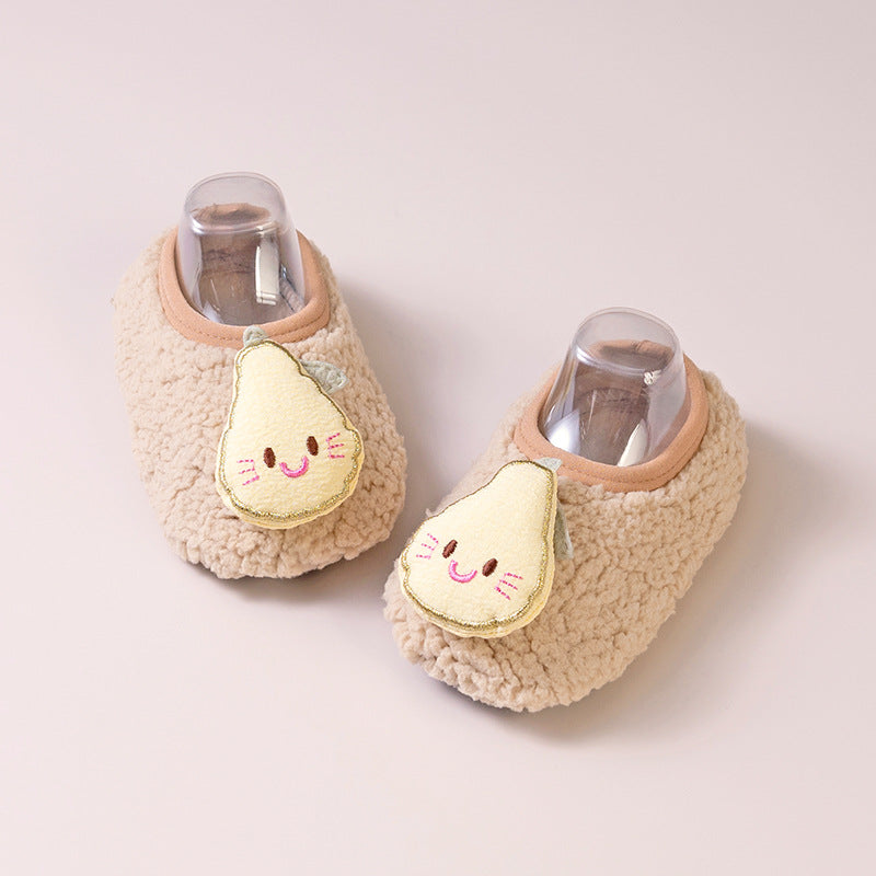 Non-slip Floor Socks For Kids Warm Fleece-lined And Extra-thickperfect As Your Little Ones First Pair Of Shoe