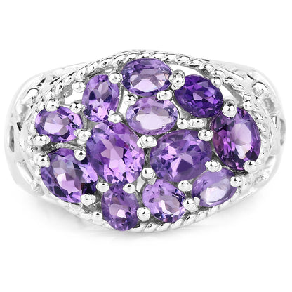 2.64 Carat Genuine Amethyst .925 Sterling Silver Ring