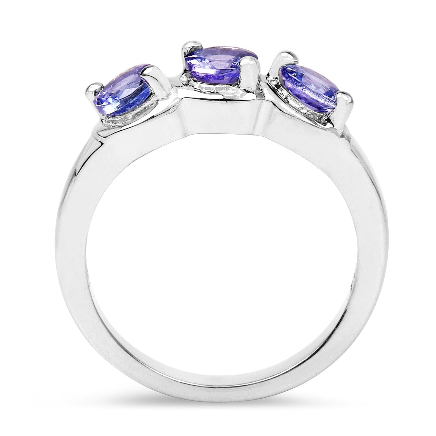 1.05 Carat Genuine Tanzanite .925 Sterling Silver Ring