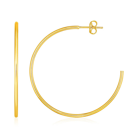 Boucles d'oreilles créoles polies en or jaune 14 carats