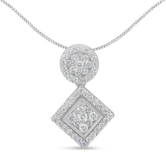 Pendentif en or blanc 14 carats avec diamants 1 carat (H-I, I1-I2)