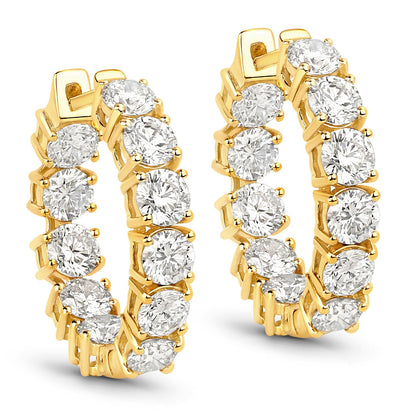 3.08 Carat Genuine Lab Grown Diamond 14K Yellow Gold Earrings