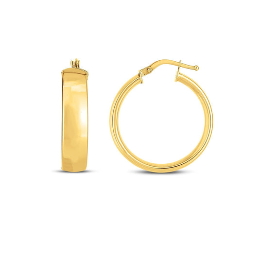 Créoles Alliance en Or Jaune 14 carats (6x25mm)
