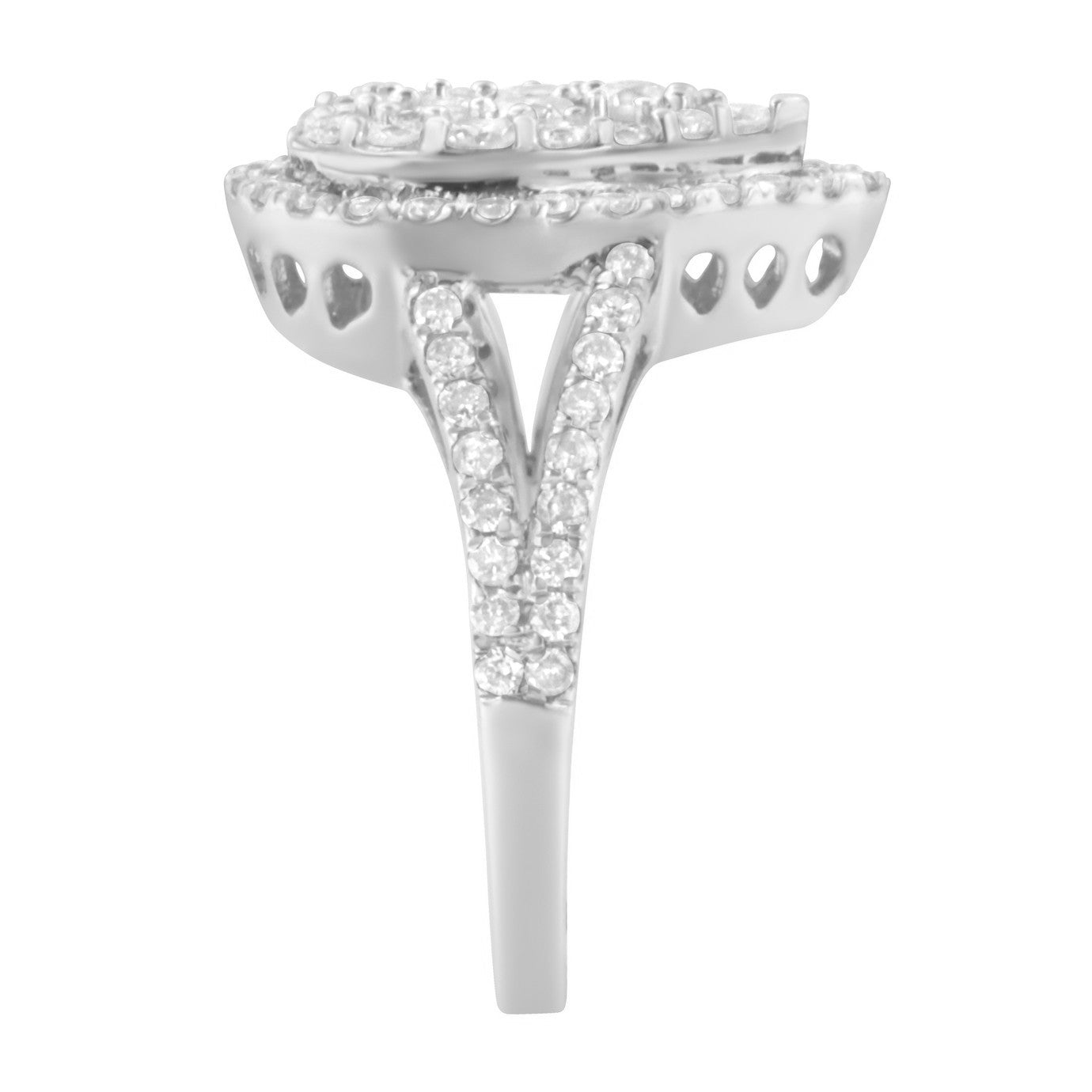 .925 Sterling Silver Diamond Cluster Ring (1 1/2 Cttw, H-I Color, I1-I2 Clarity) - Size 6