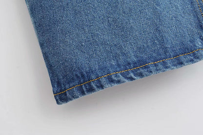 Split Hem Denim Skirt, Bodycon Denim Midi Skirt