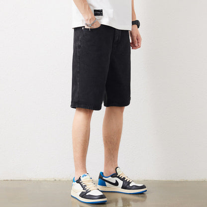 Worn Washed Denim Shorts