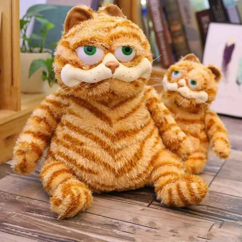 Fat Orange Cat Plush Toy – Lifelike Tabby Cat Stuffed Animal Cute Kitty Gift for Kids