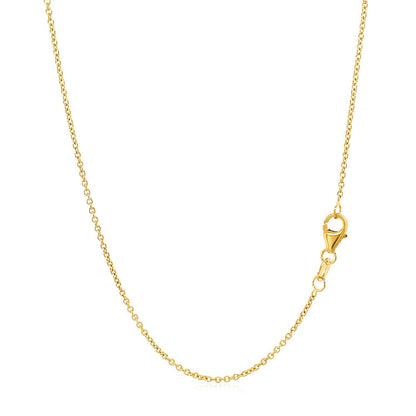 14k Yellow Gold Round Cable Link Chain 1.2mm