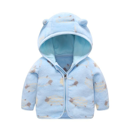 Children's Hooded Coral Fleece Padded Jacket