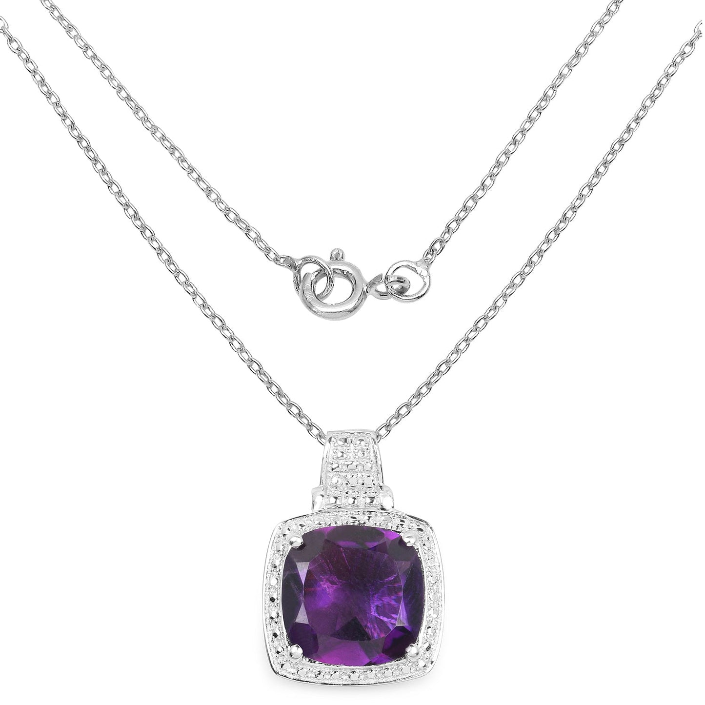 5.85 Carat Genuine Amethyst .925 Sterling Silver Pendant