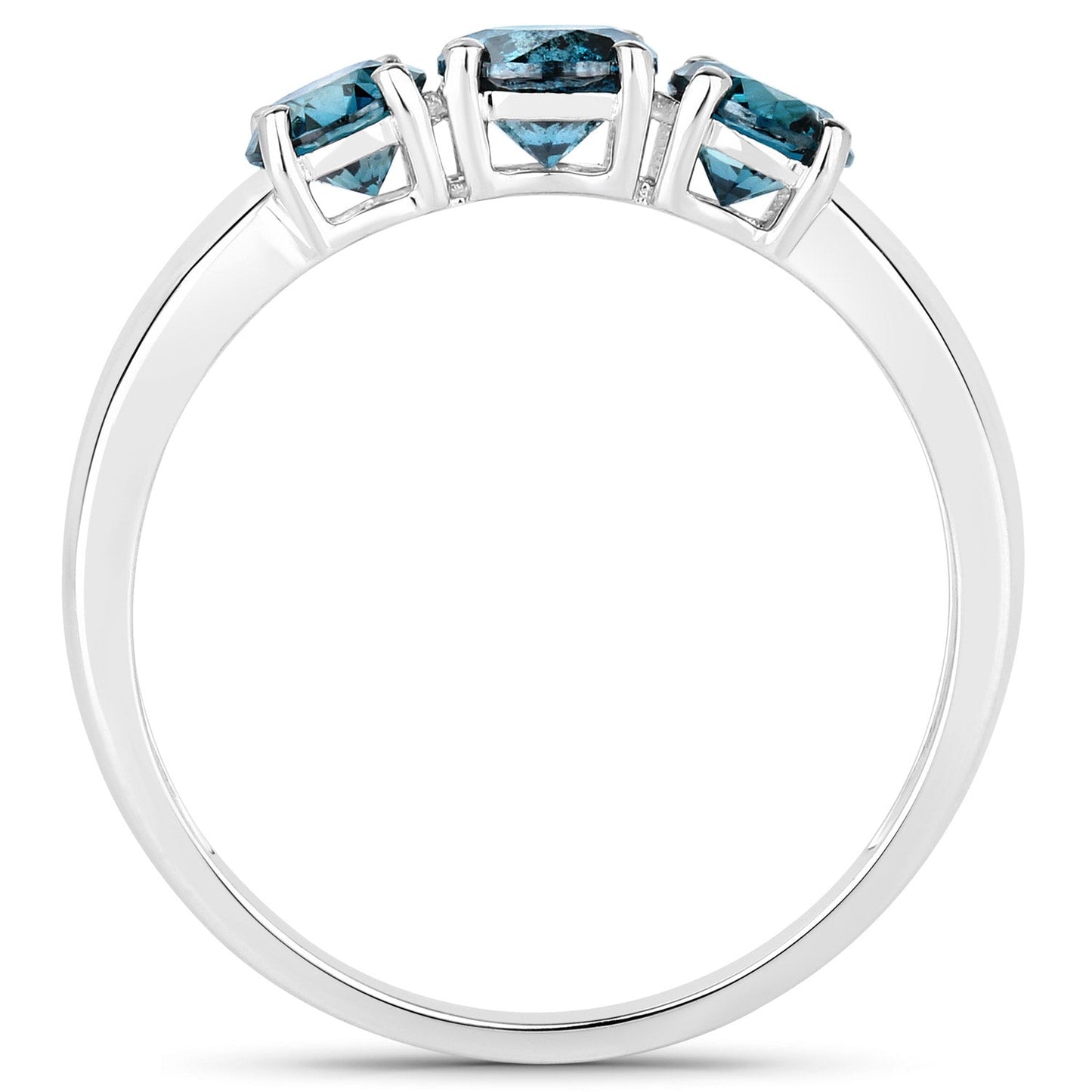 1.03 Carat Genuine Blue Diamond 14K White Gold Ring