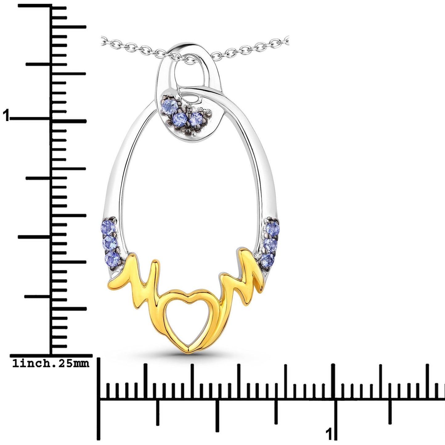 0.18 Carat Genuine Tanzanite .925 Sterling Silver Pendant