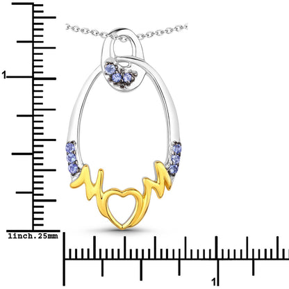 0.18 Carat Genuine Tanzanite .925 Sterling Silver Pendant