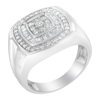 14K White Gold Men's 1 CTTW Diamond Band Ring