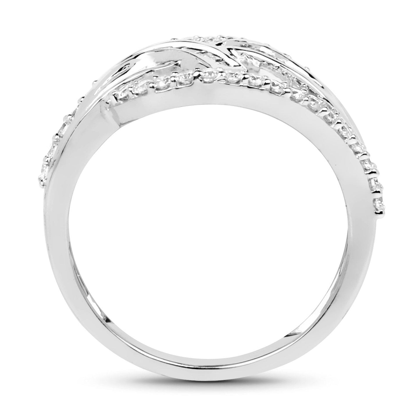 0.72 Carat Genuine White Diamond 14K White Gold Ring (E-F-G Color, VS-SI Clarity)