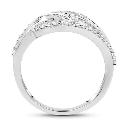 0.72 Carat Genuine White Diamond 14K White Gold Ring (E-F-G Color, VS-SI Clarity)