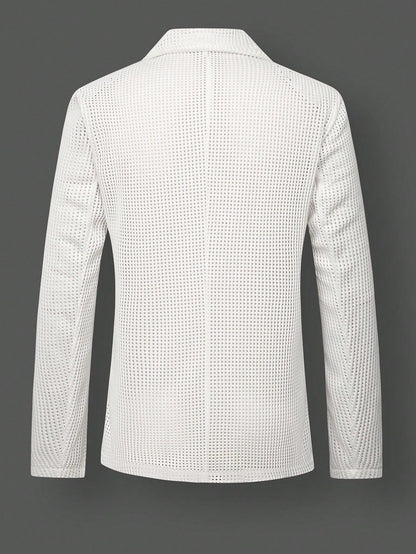 2026 Foreign Trade European And American Cross-Border Men's Mesh Suit Jacket Casual Banquet Party Top Suit Men 250308