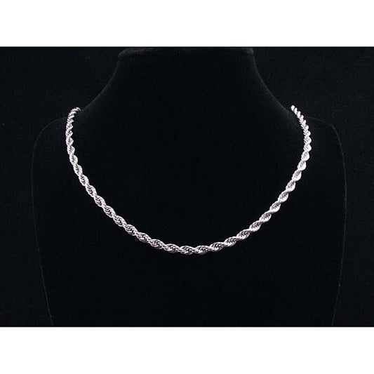 RMZ GOLD NYC 14K White Gold 2MM Rope Chain 24" unisex
