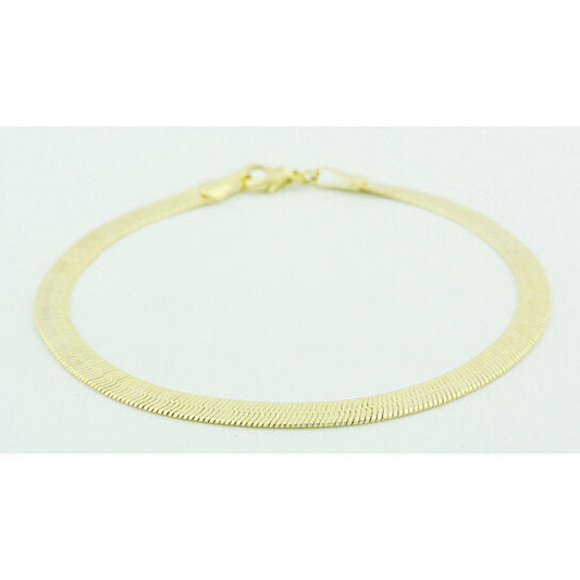 RMZ GOLD NYC 14k Gold Herringbone 7.5 Inch Bracelet