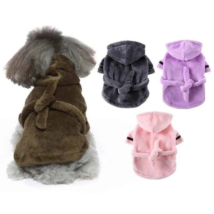 Hooded Pet Dog Bathrobe – Super Absorbent Drying Towel Pajamas