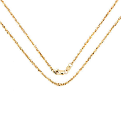 14K Yellow Gold 18inch 1.5mm Lite Rope Chain with Lobster Clasp