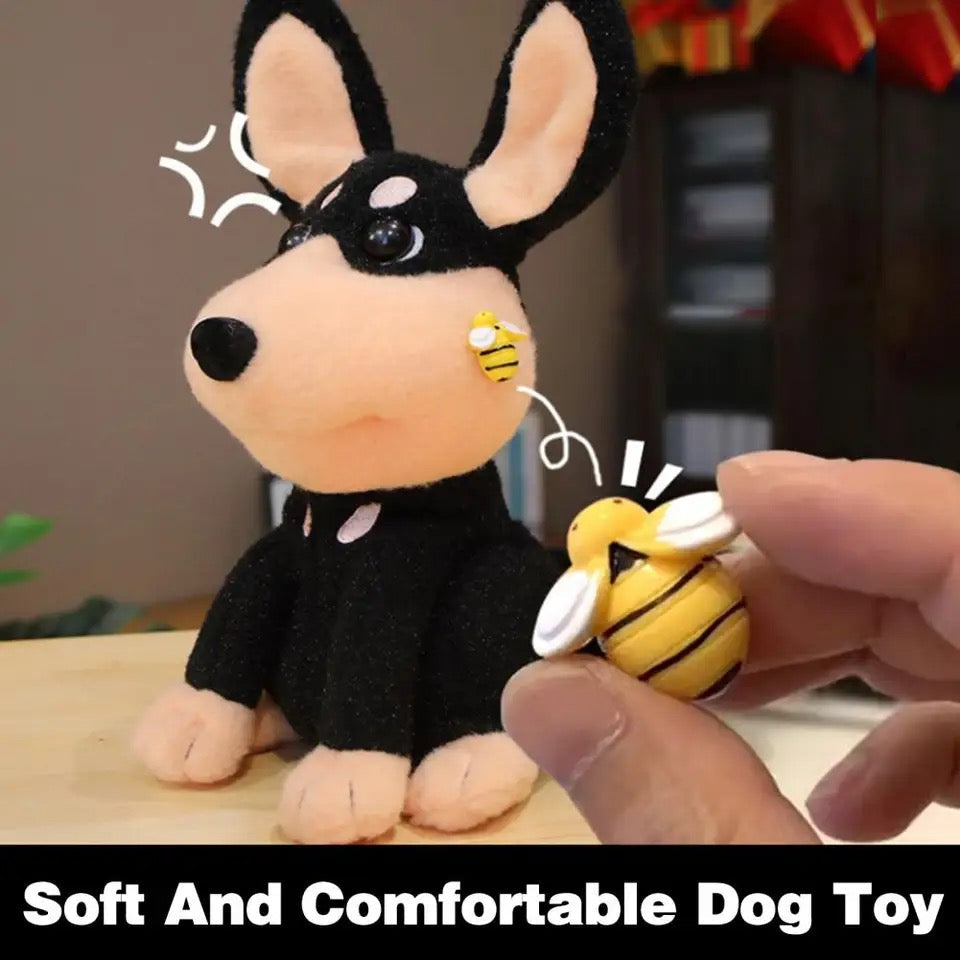 Cute Plushy Dog with Bee