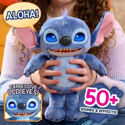 Interactive Cartoon Alien Plush Toy 35cm (14") – Talking Light-Up Stuffed Doll with Sound Effects & LCD Eyes