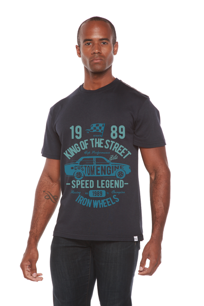 King Of The Street Men's Bamboo Viscose/Organic Cotton Short Sleeve Graphic T-Shirt