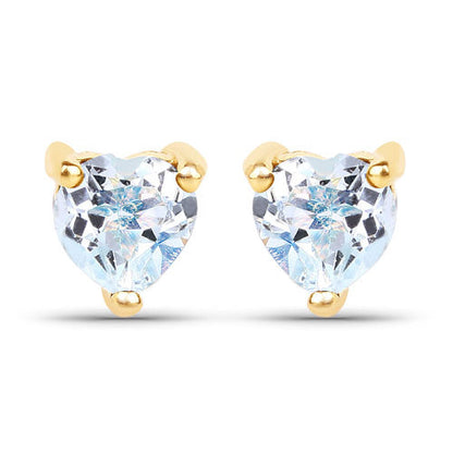0.70 Carat Genuine Blue Topaz 14K Yellow Gold Earrings