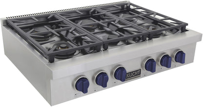 Kucht 36 Inch Gas Sealed Burner Rangetop-KFX369T-B