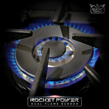 Kucht 48" Propane Range in Stainless Steel, Red Doors, KNG481/LP-R