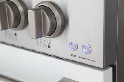 Kucht 48" Propane Range in Stainless Steel, White Doors, KNG481/LP-W