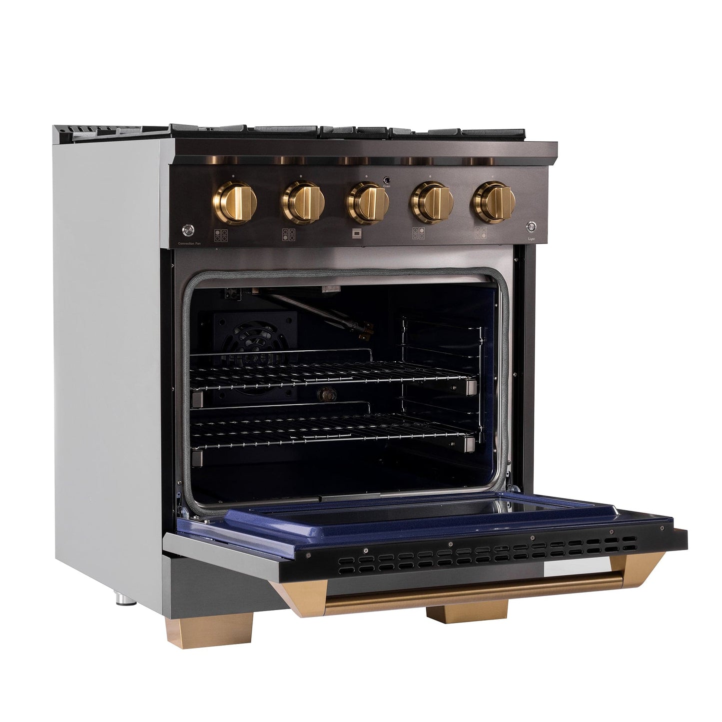 Kucht Gemstone Professional 30 in. 4.2 cu. ft. Natural Gas Range with Sealed Burners and Convection Oven in Titanium Stainless Steel KEG303