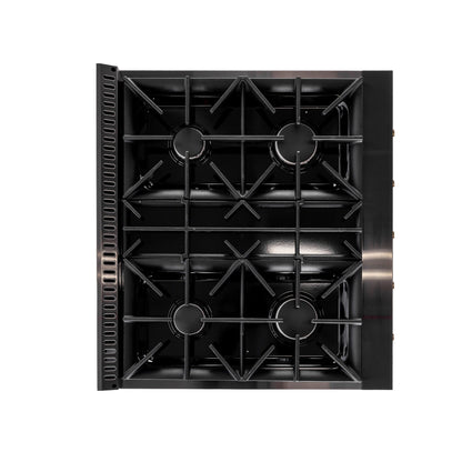 Kucht Gemstone Professional 30 in. 4.2 cu. ft. Propane Gas Range with Sealed Burners and Convection Oven in Titanium Stainless Steel KEG303/LP