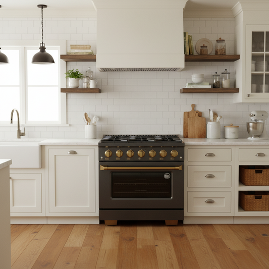 Kucht Gemstone Professional 36 in. 5.2 cu. ft. Natural Gas Range with Sealed Burners and Convection Oven in Titanium Stainless Steel KEG363