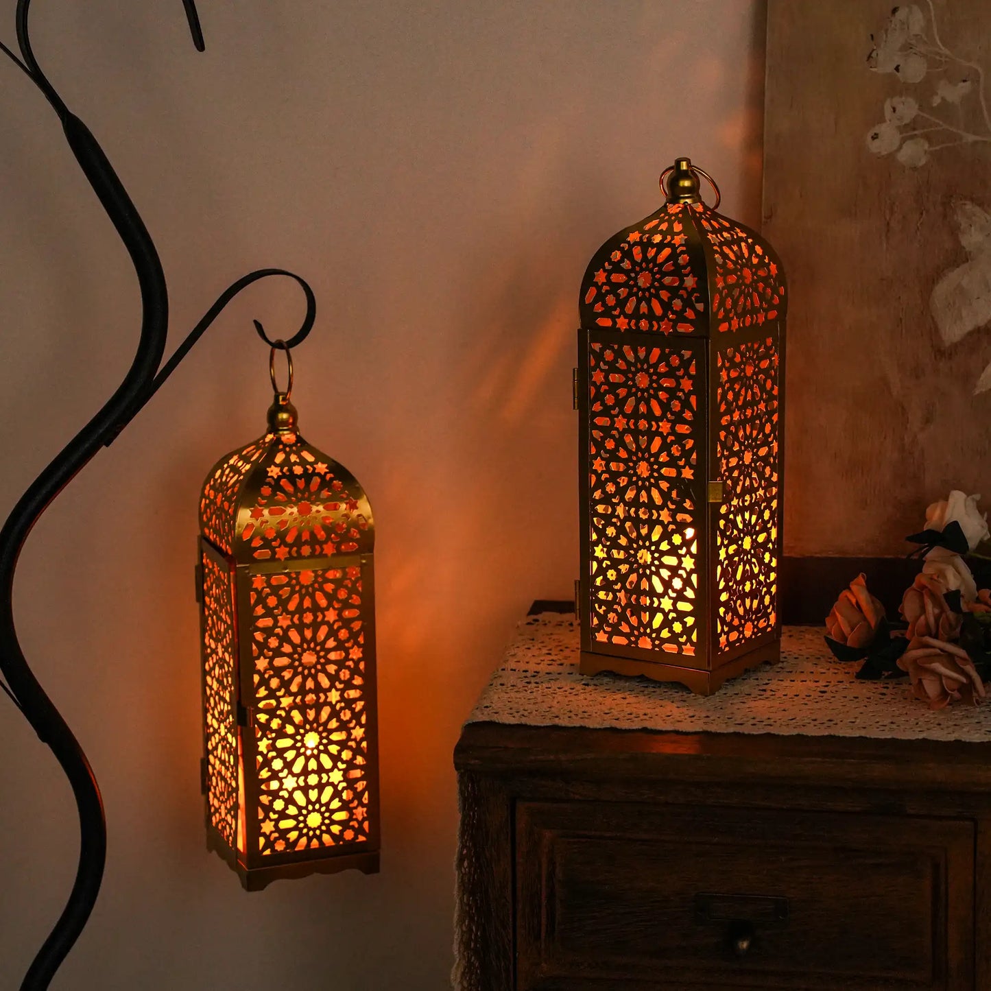 12.5" H Metal Decorative Candle Lantern