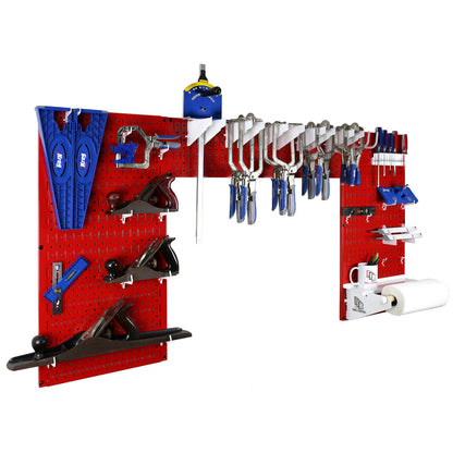 Lazy Guy DIY Maker Woodworking Tool Storage Organizer Set - Metal Pegboard with Accessories