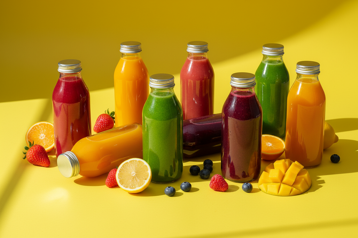 Lemon Yellow Juice Bottles