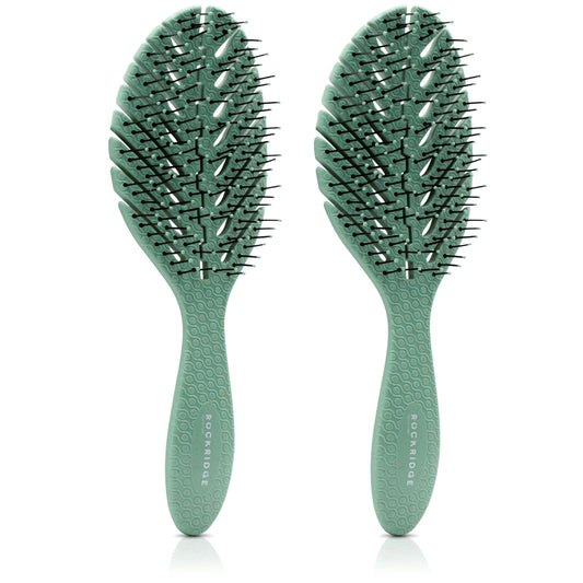 Rockridge Biodegradeable Eco Hairbrush - Natural Green - 2-Pack