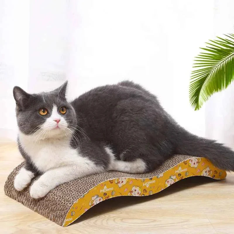M-Shaped Cat Scratcher Cardboard – Corrugated Cat Scratch Board with Catnip for Indoor Cats