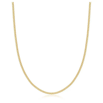 RMZ GOLD NYC 18K Gold Plated 2mm Cuban Link Necklace