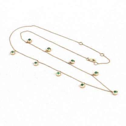 0.90 Carat Genuine Zambian Emerald 10K Yellow Gold Necklace