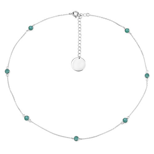 1.89 Carat Genuine Emerald .925 Sterling Silver Necklace