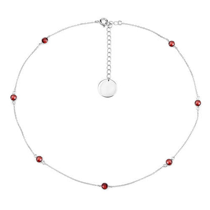 2.10 Carat Genuine Garnet .925 Sterling Silver Necklace