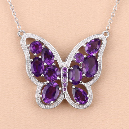 4.32 Carat Genuine Amethyst .925 Sterling Silver Necklace