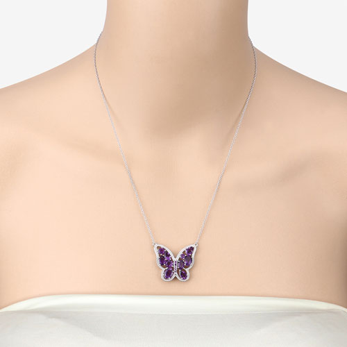 4.32 Carat Genuine Amethyst .925 Sterling Silver Necklace