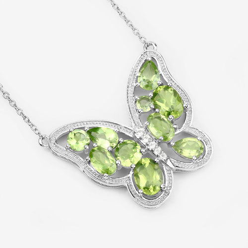 4.65 Carat Genuine Peridot .925 Sterling Silver Necklace